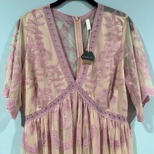 Pink blush women’s lace maternity dress